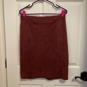 M Burgundy 41 Hawthorne Marquetta Faux Suede Skirt
